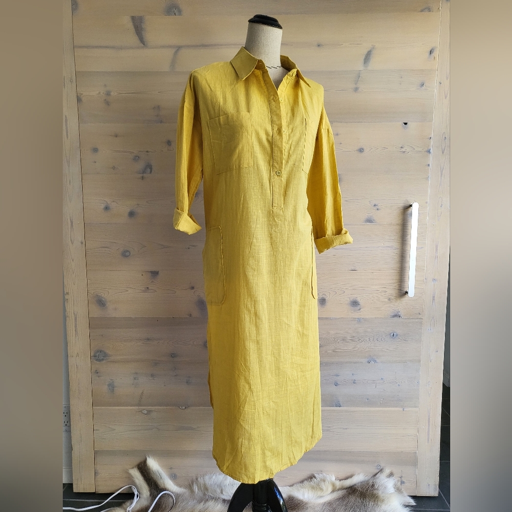 Zanzea 3/4 Sleeve Midi Shirt Dress NWT size M - Picture 2 of 8